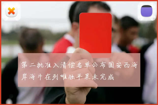 第二批准入清偿名单公布国安西海岸海牛在列唯独平果未完成